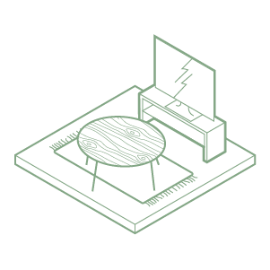 illustration d'un meuble tv et table base