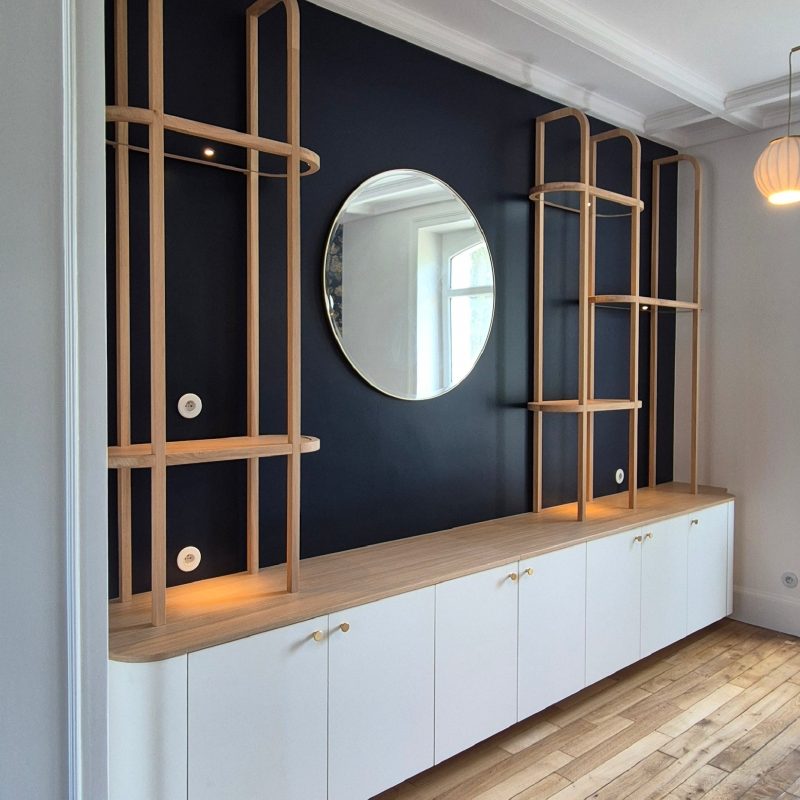 agencement sur mesure de dressing avec miroir