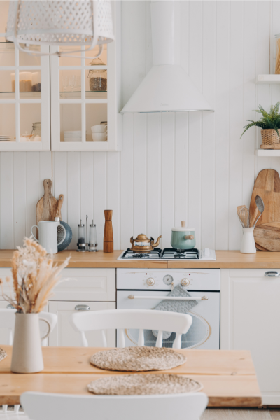 la cuisine scandinave blanche et bois
