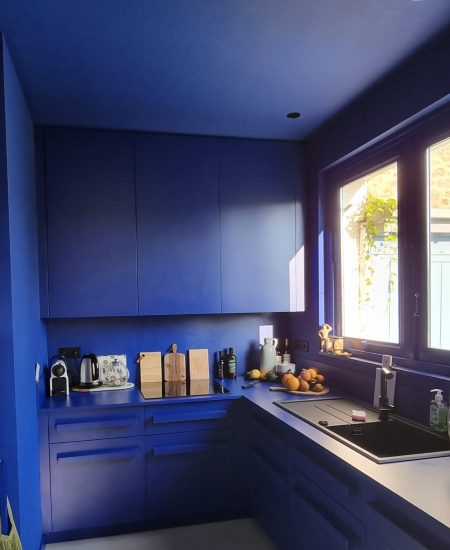 une cuisine originale bleue