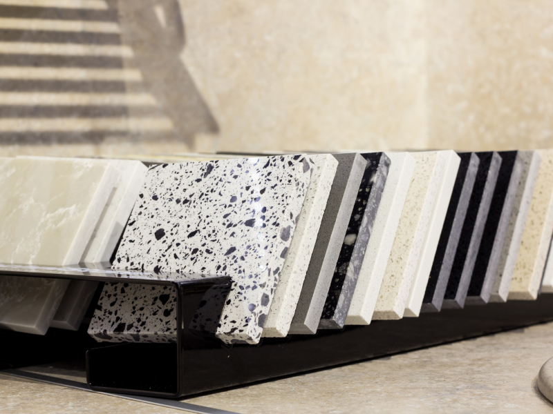 échantillon de quartz et résine